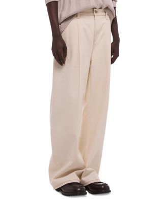 Relaxed Fit Pleated Jeans in Ecru