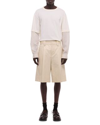 Relaxed Fit Pleated Chino Shorts