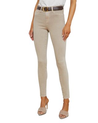 Marguerite Mid Rise Skinny Jeans in Biscuit