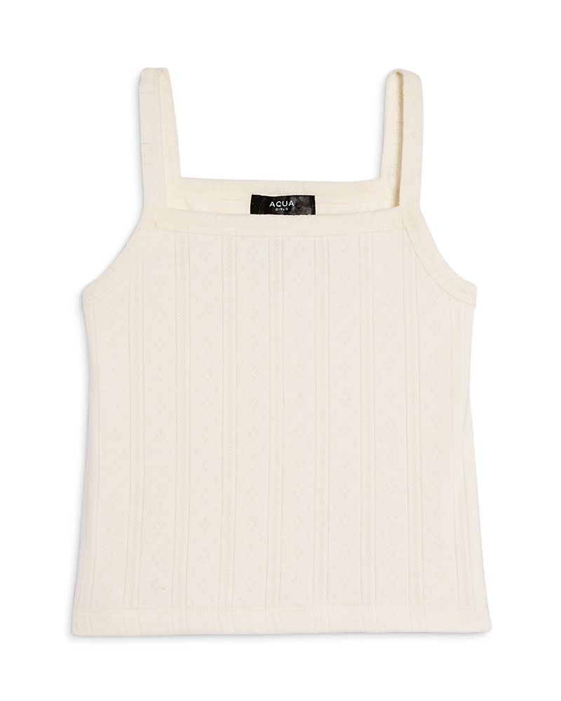 Aqua Girls' Cutaway Pointelle Tank Top, Little Kid - Exclusive