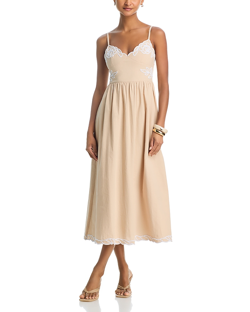 Moon River Embroidered Midi Dress