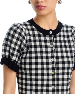 Aurora Plaid Ruffle Trim Top
