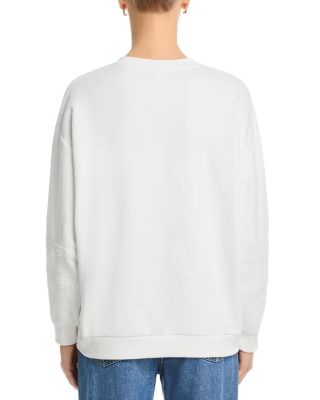 Mixed Floral Appliqu&eacute; Crewneck Sweatshirt