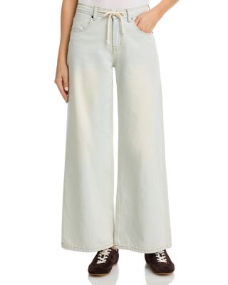 Salt Wash Stretch Denim Wide Leg Pants