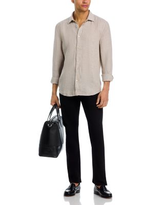 Yarn-Dyed Standard Fit Linen Shirt in Cobblestone - Exclusive