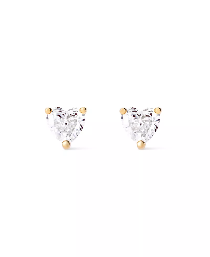 Ana Luisa Solid Yellow Gold Lab-Grown Diamond Heart Studs