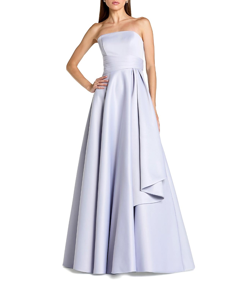 Mac Duggal Satin Strapless A Line Ballgown
