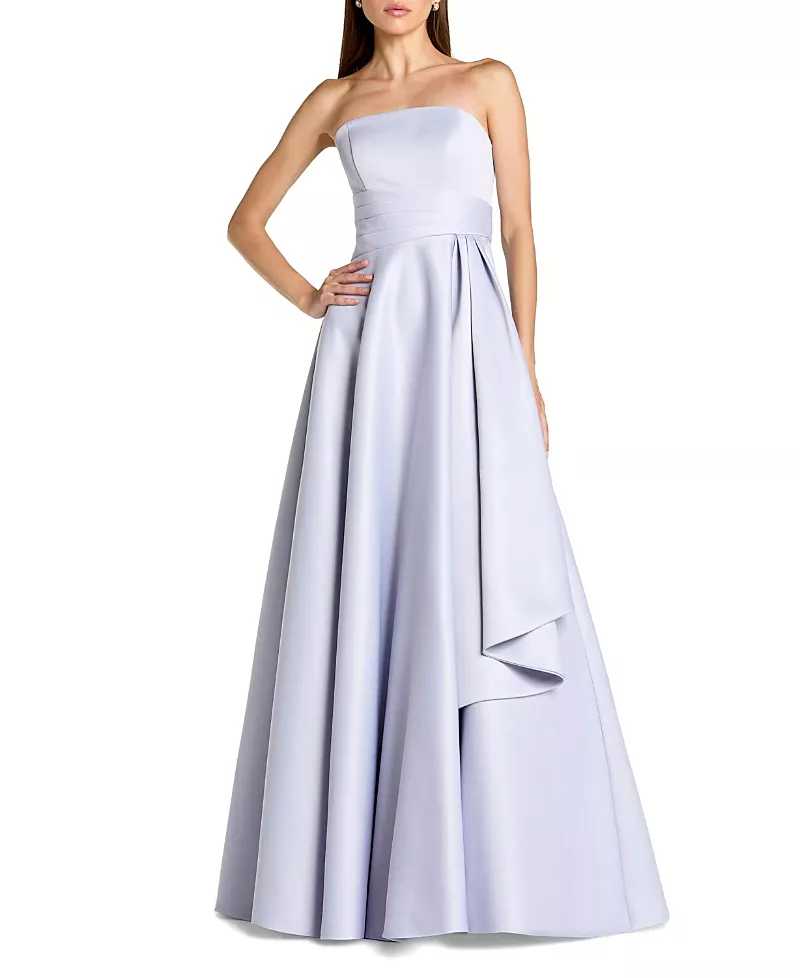 Mac Duggal Satin Strapless A Line Ballgown