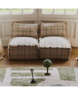 Tartan Handloom Pouf