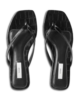 Women's Croco Embossed Flip Flops