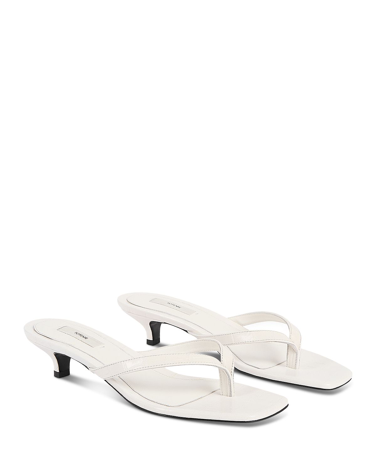 Toteme Women's Croco Embossed High Heel Flip Flops