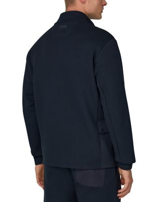 Full-Zip Jacket in Lightweight Cotton Blend Scub