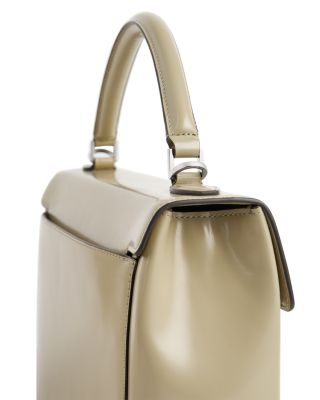 Beige Leather Box Bag