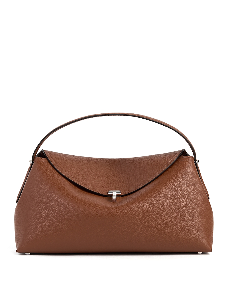 Toteme T-Lock Smooth Leather Convertible Top Handle Bag