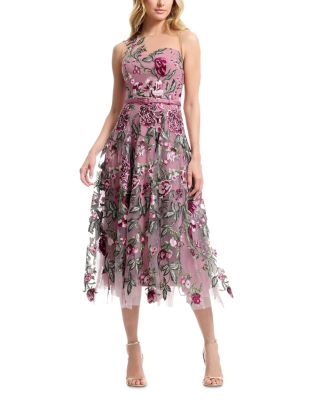 Rosemary Sweetheart Belted Illusion Dress
