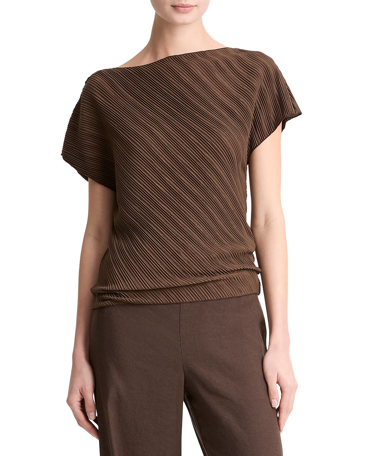 Vince Directional Pleated Top