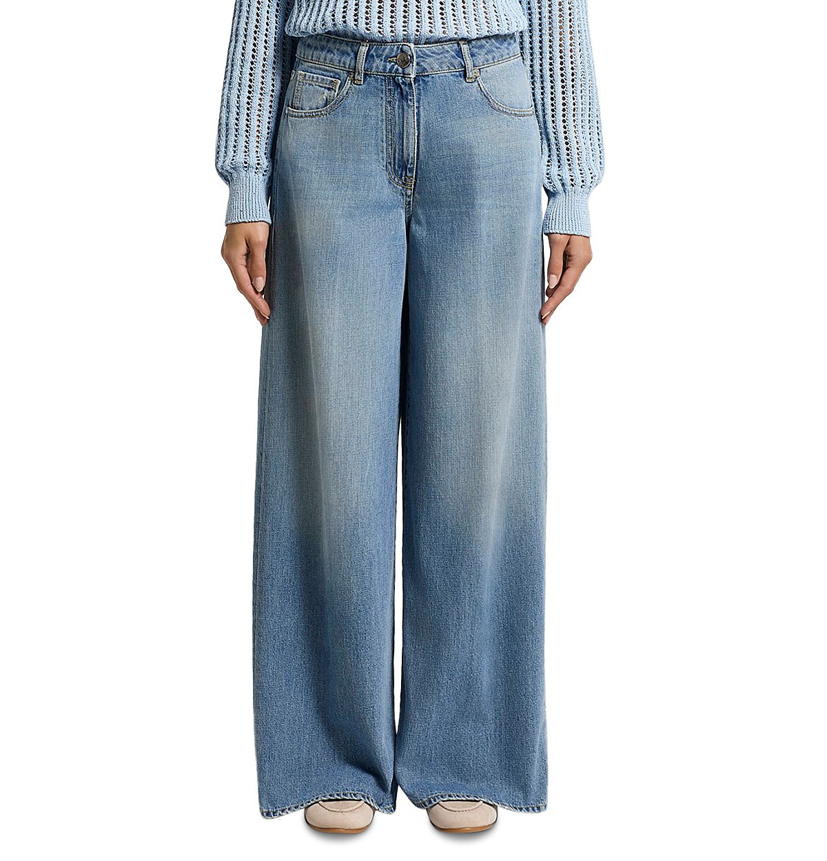 Peserico Low Rise Wide Leg Jeans