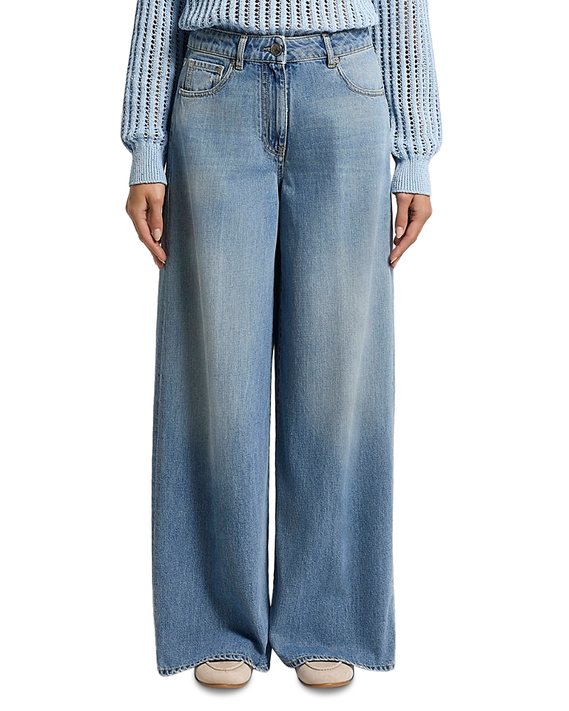 Peserico Low Rise Wide Leg Jeans in Ink