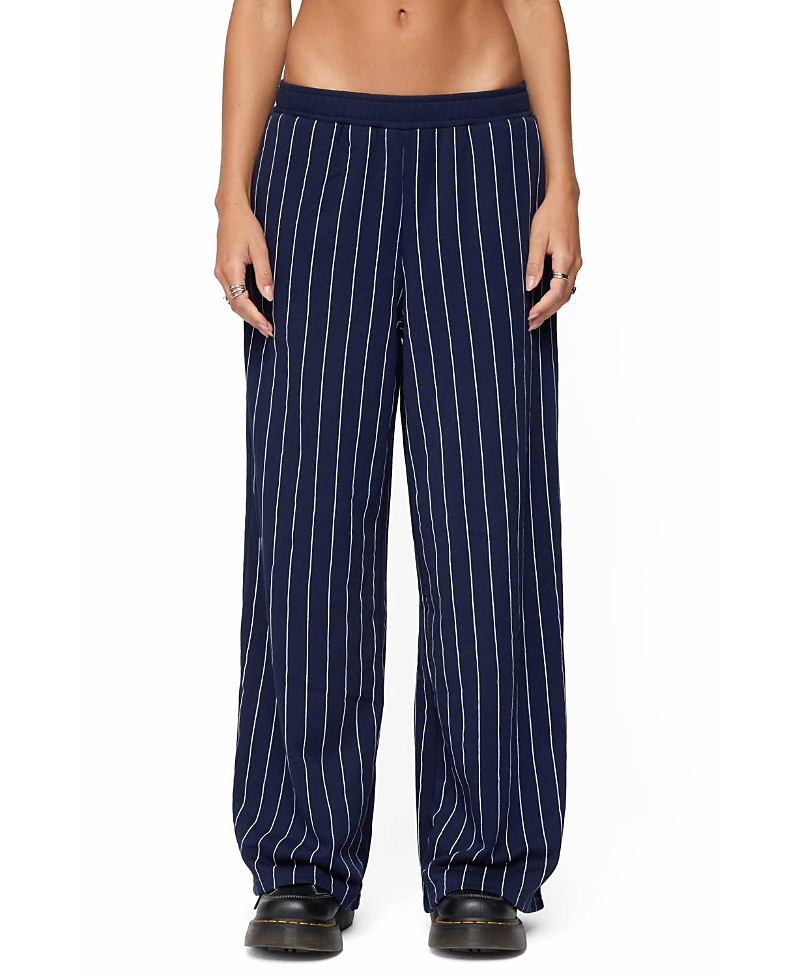 Edikted Mercer Pinstripe Wide Leg Sweatpants
