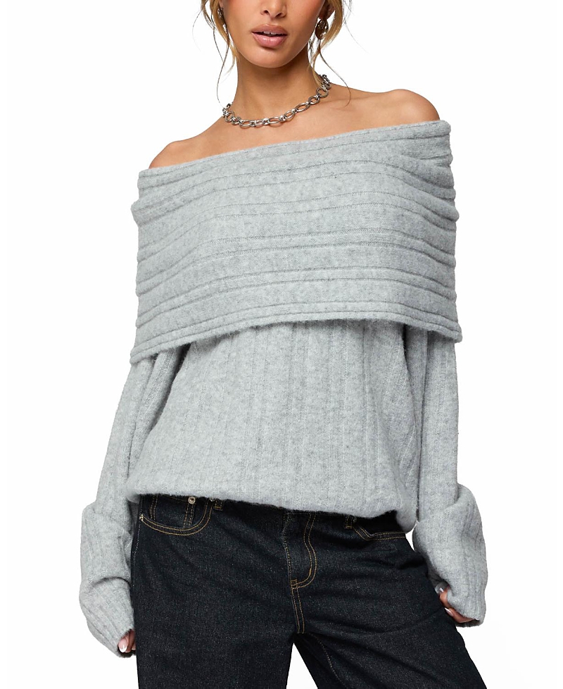 Edikted Kadenna Oversized Off Shoulder Sweater