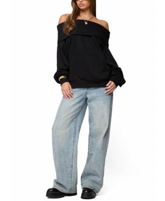 Ashlee Oversized Foldover Sweatshirt