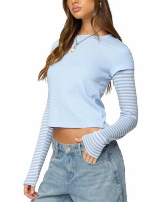 Stripey Layered Long Sleeve T Shirt