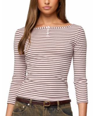 Avigyle Striped Boat Neck Top