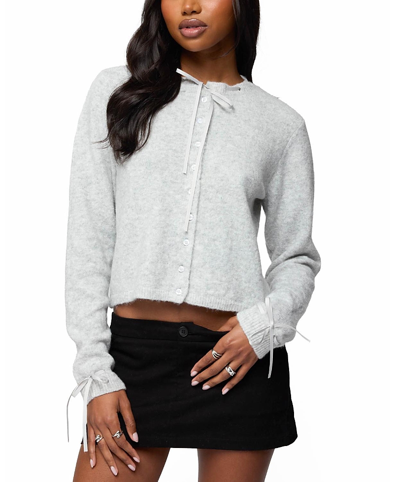 Edikted Vickie Ribbon Knit Cardigan