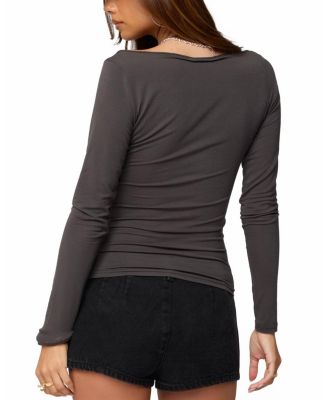 Alefa Scoop Neck Long Sleeve Top