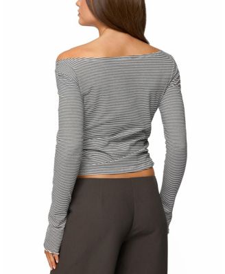 Leyna Striped Off Shoulder Top