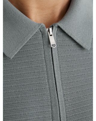 Estate Short Sleeve Half Zip Textured Polo