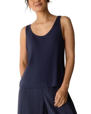 Scoop Neck Sleeveless Silk Top