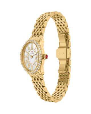 Serein Oval Diamond 18K Gold-Plated Watch, 24mm x 27mm