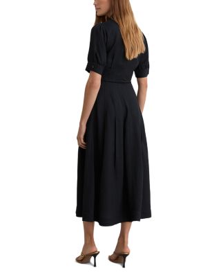 Tessera Short Sleeve Linen Blend Midi Dress