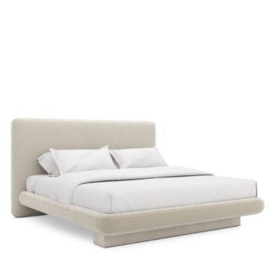 Overlap Upholstered Bed, Light