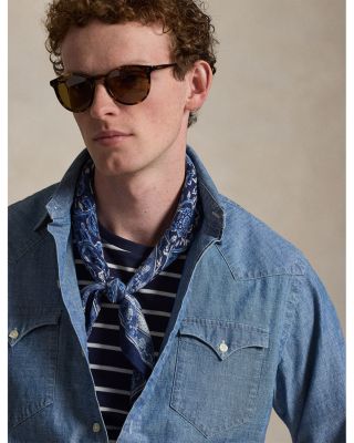 Classic Fit Chambray Western Shirt