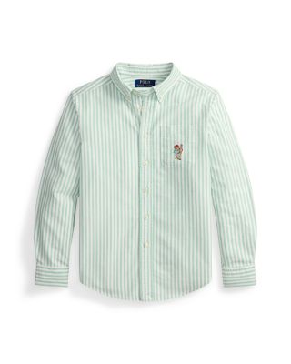 Boys' Polo Bear Cotton Oxford Shirt - Big Kid