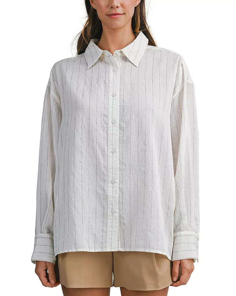 Luvee Pinstripe Oversized Shirt