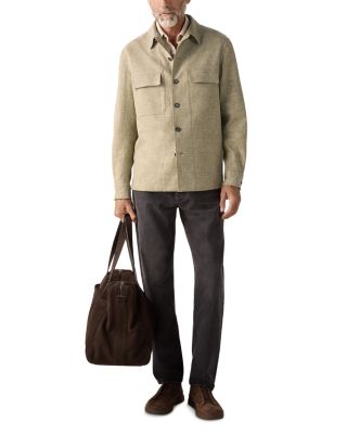 Crossover Linen Wool & Silk Blend Overshirt