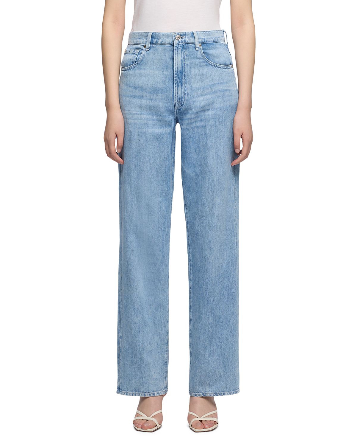 7 For All Mankind High Rise Stovepipe Straight Jeans