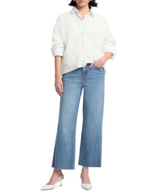 High Rise Cropped Wide Leg Alexa Jeans in Clara