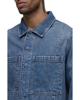 Striped Denim Work Jacket