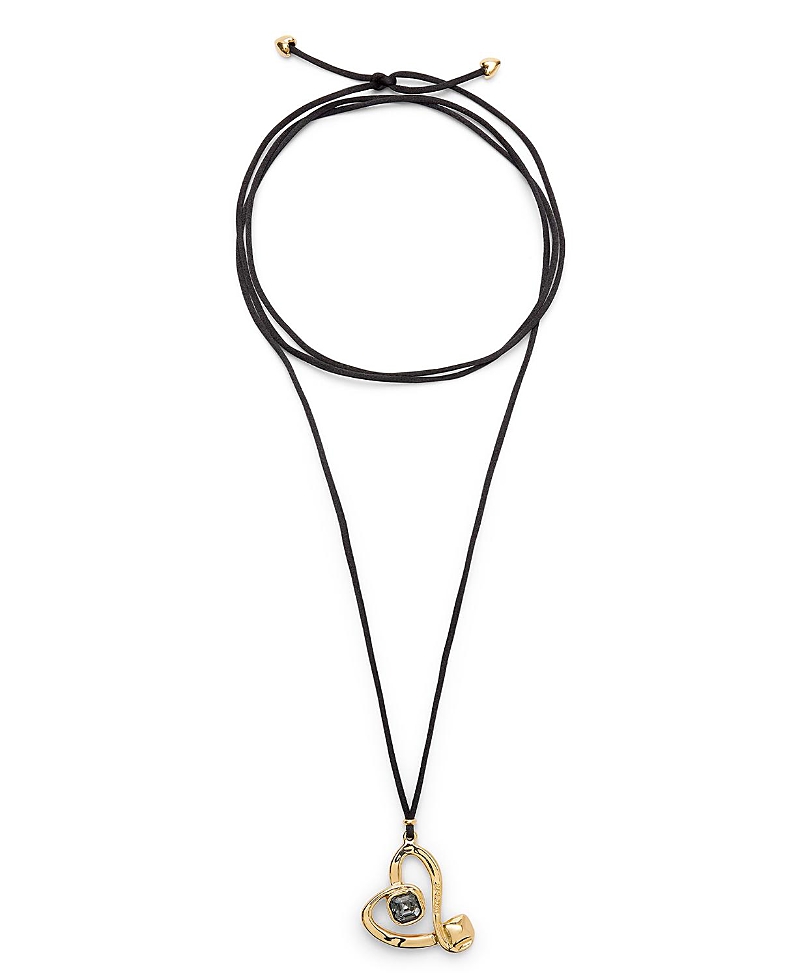 UNOde50 Long Pendant and Central Heart with Black Crystal