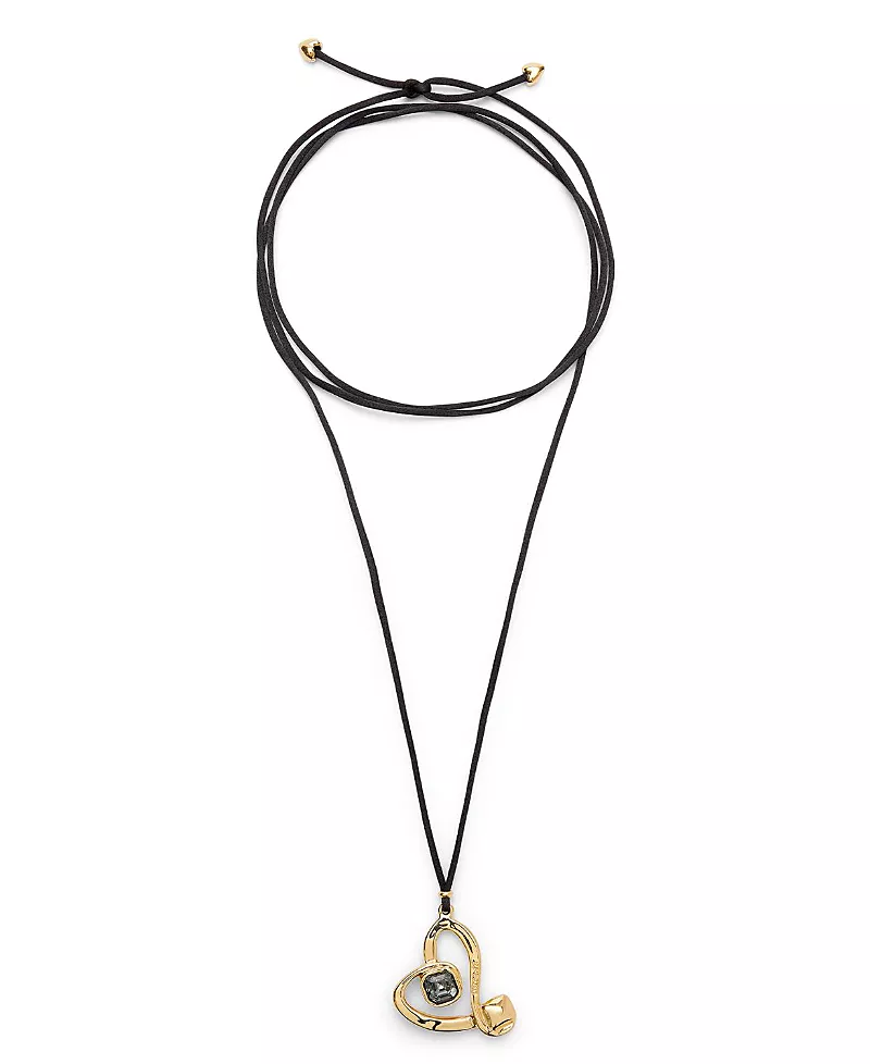 UNOde50 Long Pendant and Central Heart with Black Crystal