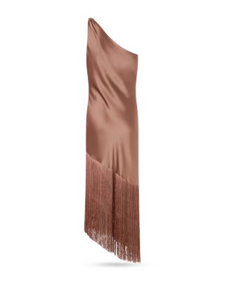 Kiwi Satin Fringe Dress