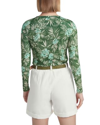 Embroidered Bird Print Top