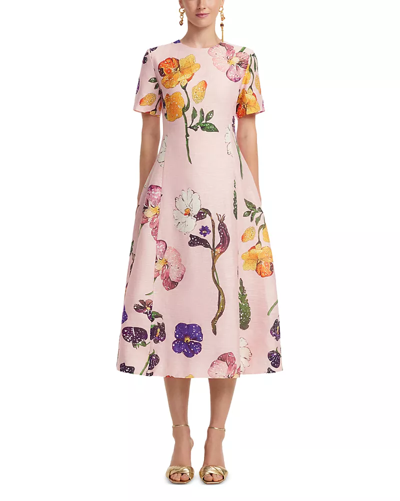 Leo Lin Caroline Short Sleeve Midi Dress