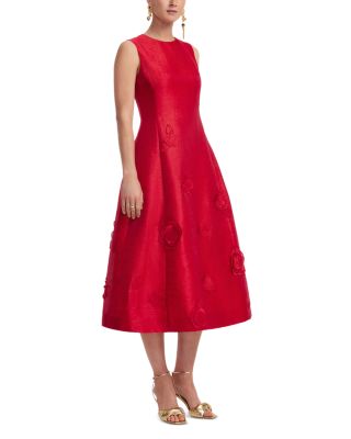 Cleo Appliqu&eacute; Sleeveless Midi Dress