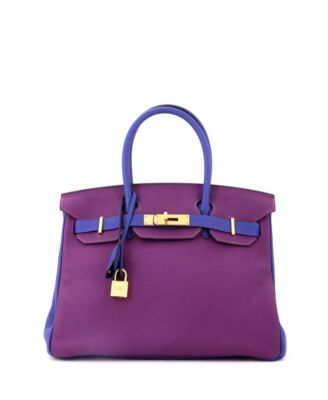 Birkin 30 Handbag Bicolor Togo with Brushed Gold Hardware