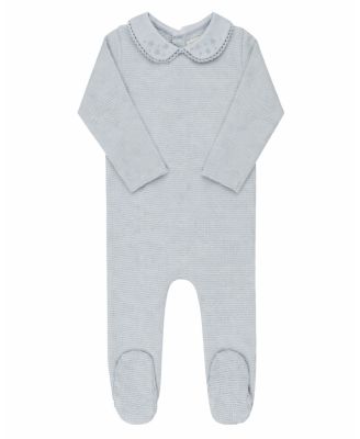 Unisex Ribbed Embroidered Collar Collection Footie + Bonnet - Baby